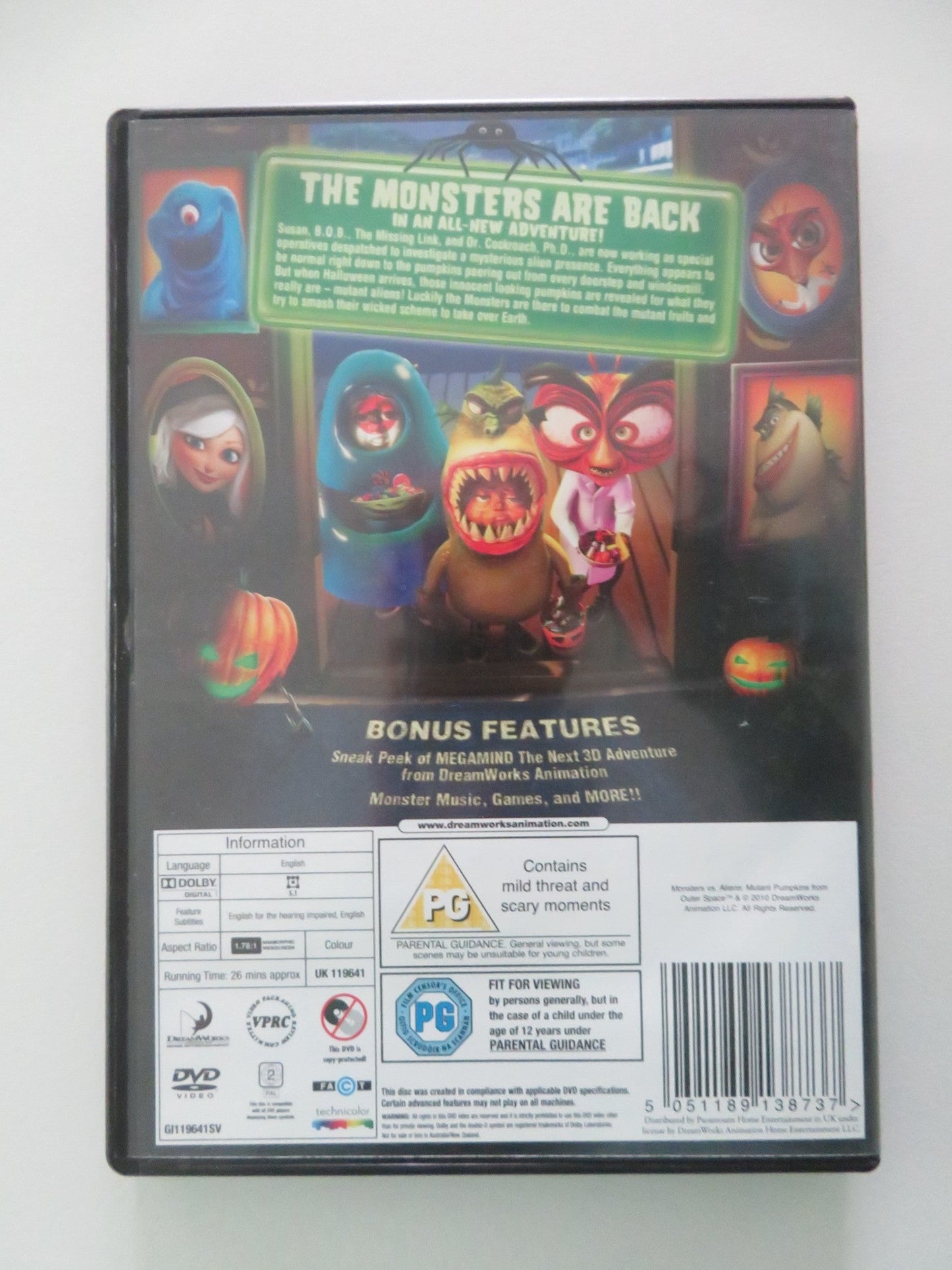 Monsters vs Aliens: Mutant Pumpkins from Outer Space (DVD) 2009 Region 2 Movie posters