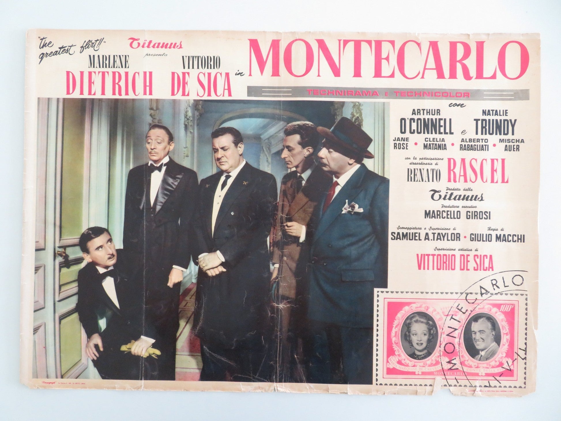 MONTE CARLO STORY ITALIAN FOTOBUSTA POSTER MARLENE DIETRICH 1956 Movie posters