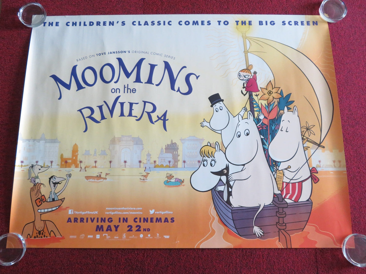 MOOMINS ON THE RIVIERA UK QUAD ROLLED POSTER MARIA SID RUSSEL TOVEY 2014 Rendezvous Cinema Movie posters