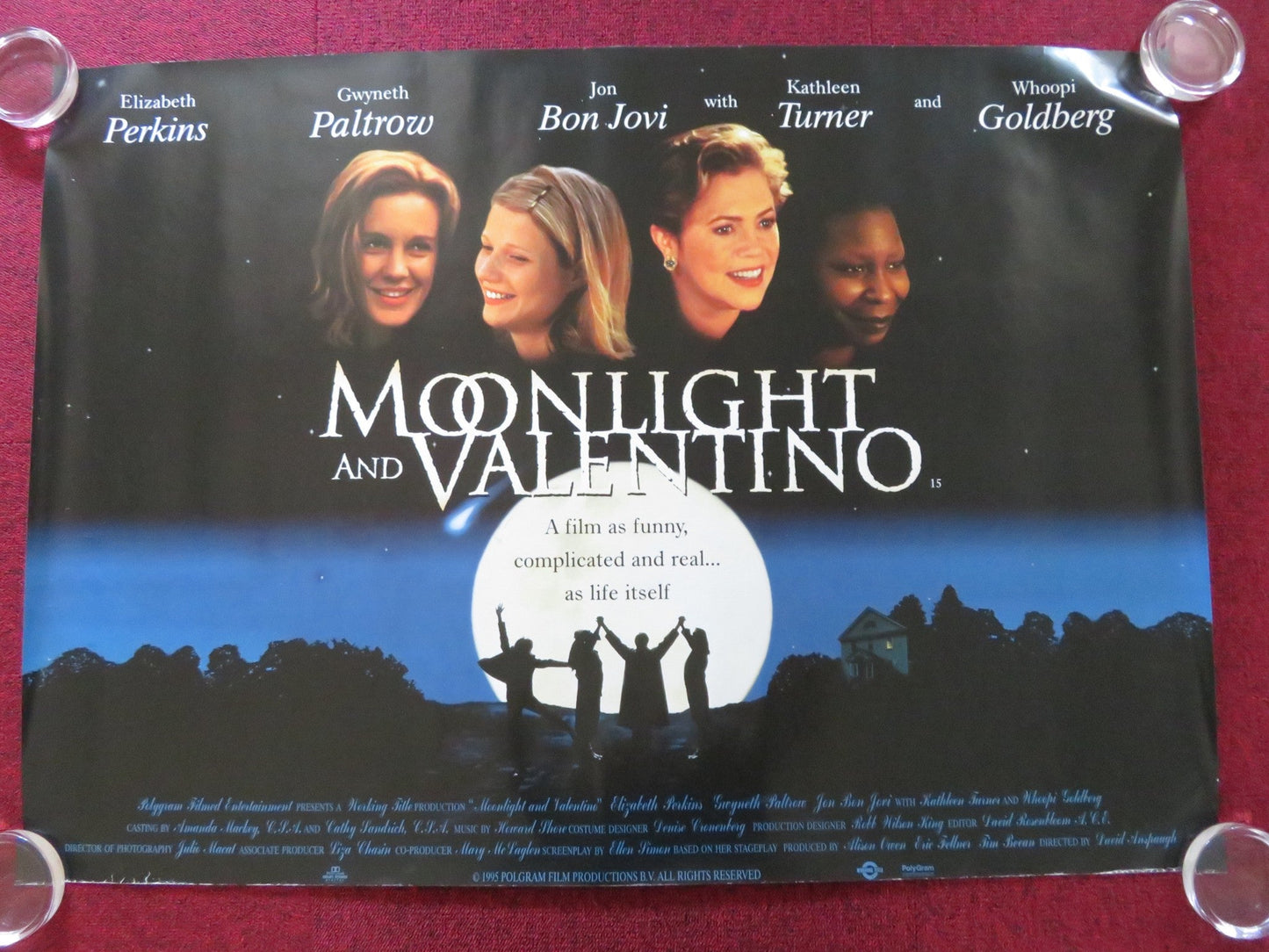 MOONLIGHT AND VALENTINO UK QUAD ROLLED POSTER ELIZABETH PERKINS GOLDBERG 1995 Rendezvous Cinema Movie posters