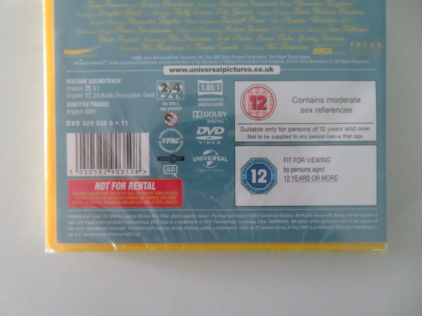 MOONRISE KINGDOM (DVD) BRUCE WILLIS EDWARD NORTON TILDA SWINTON 2012 REGION 2, 4 Movie posters