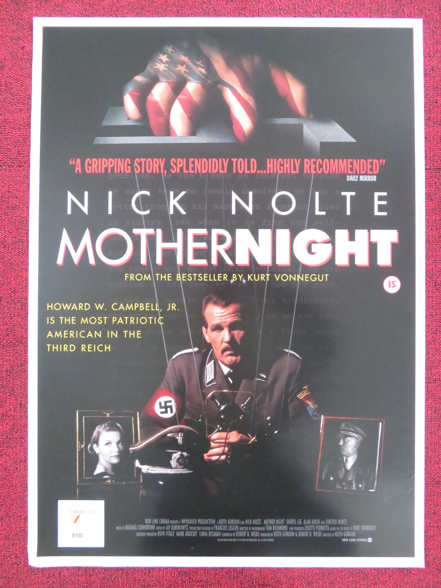 MOTHER NIGHT VHS POSTER ROLLED NICK NOLTE SHERYL LEE 1996 Rendezvous Cinema Movie posters