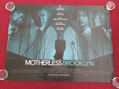 MOTHERLESS BROOKLYN UK QUAD ROLLED POSTER EDWARD NORTON BRUCE WILLIS 2019 - Rendezvous Cinema