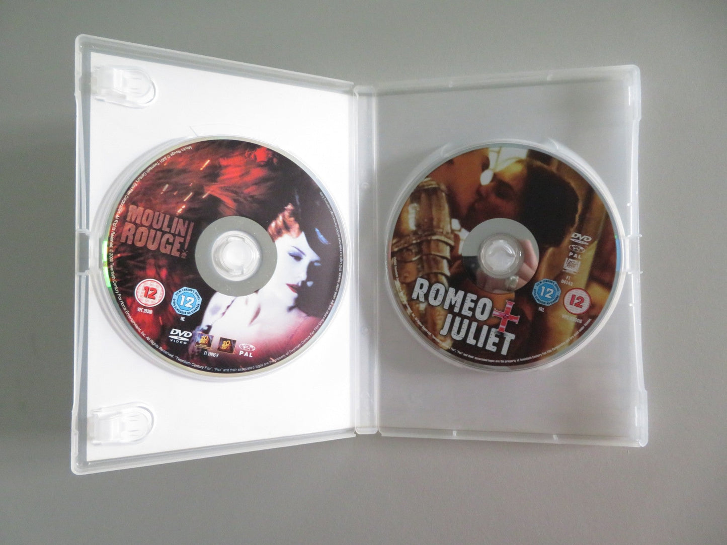 MOULIN ROUGE! / ROMEO + JULIET (DVD) KIDMAN DICAPRIO MCGREGOR 2001 REGION 2 Movie posters