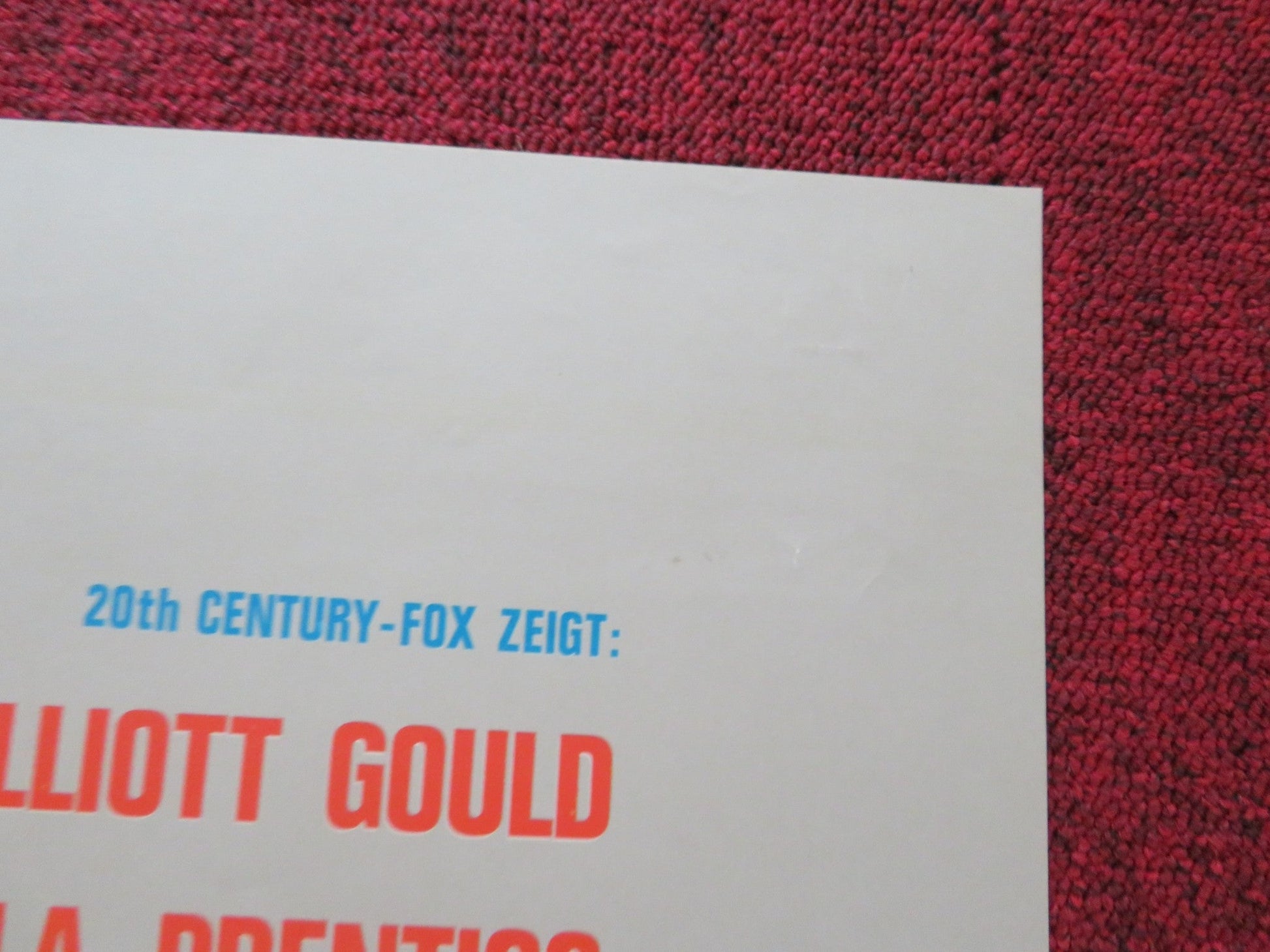 MOVE GERMAN A1 POSTER FOLDED ELLIOTT GOULD PAULA PRENTISS 1970 Rendezvous Cinema Movie posters