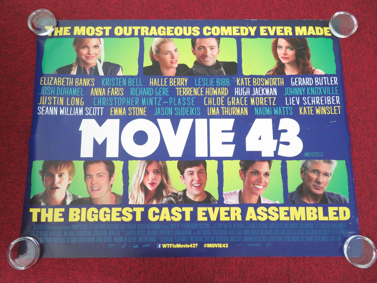 Movie 43 UK Quad Rolled Poster Emma Stone Dennis Quaid Hugh Jackman 2013 Movie posters