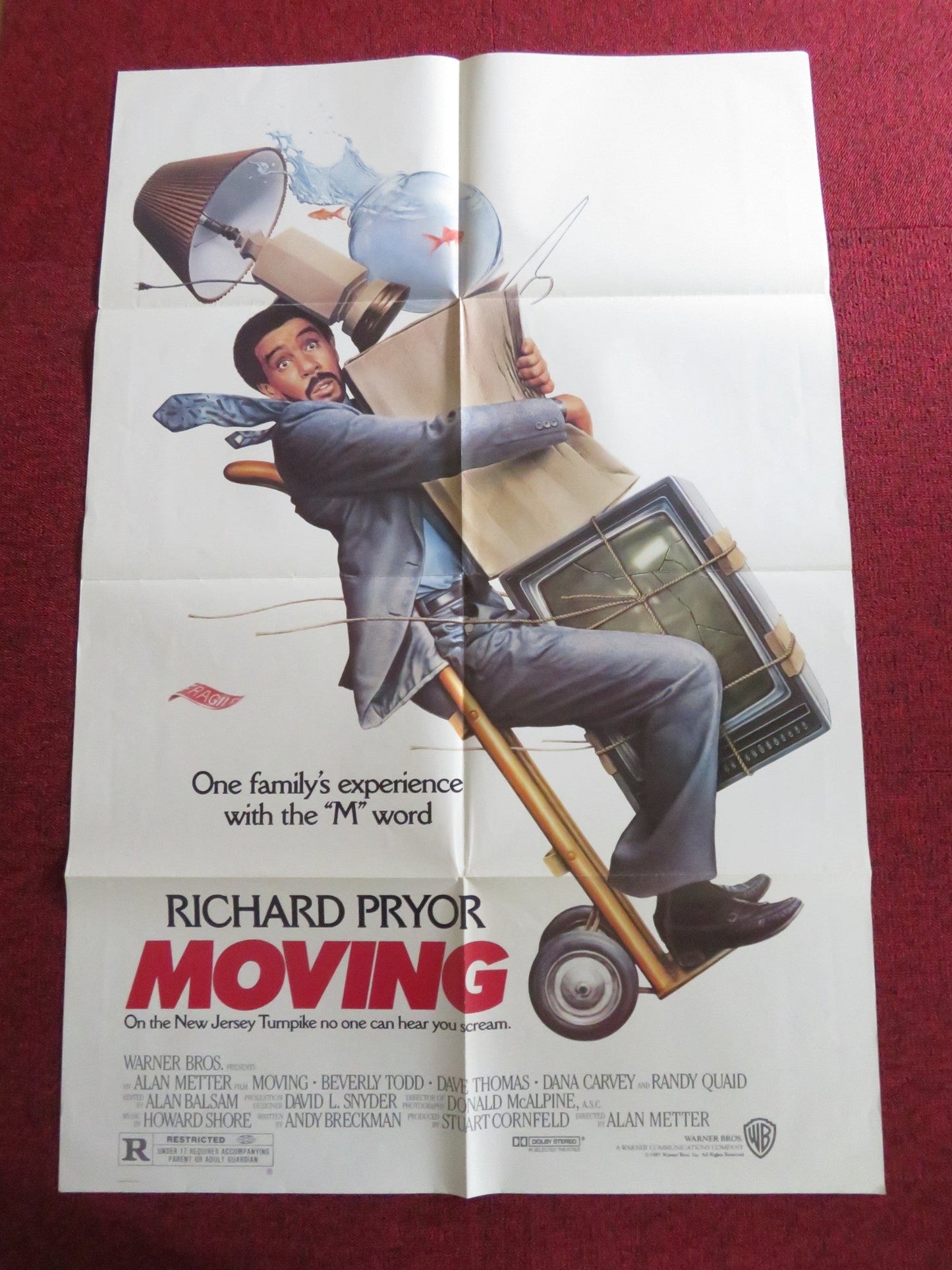 MOVING FOLDED US ONE SHEET POSTER RICHARD PRYOR BEVERLY TODD 1988 Rendezvous Cinema Movie posters