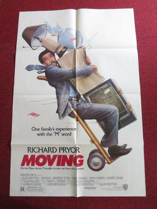 MOVING FOLDED US ONE SHEET POSTER RICHARD PRYOR BEVERLY TODD 1988 Rendezvous Cinema Movie posters