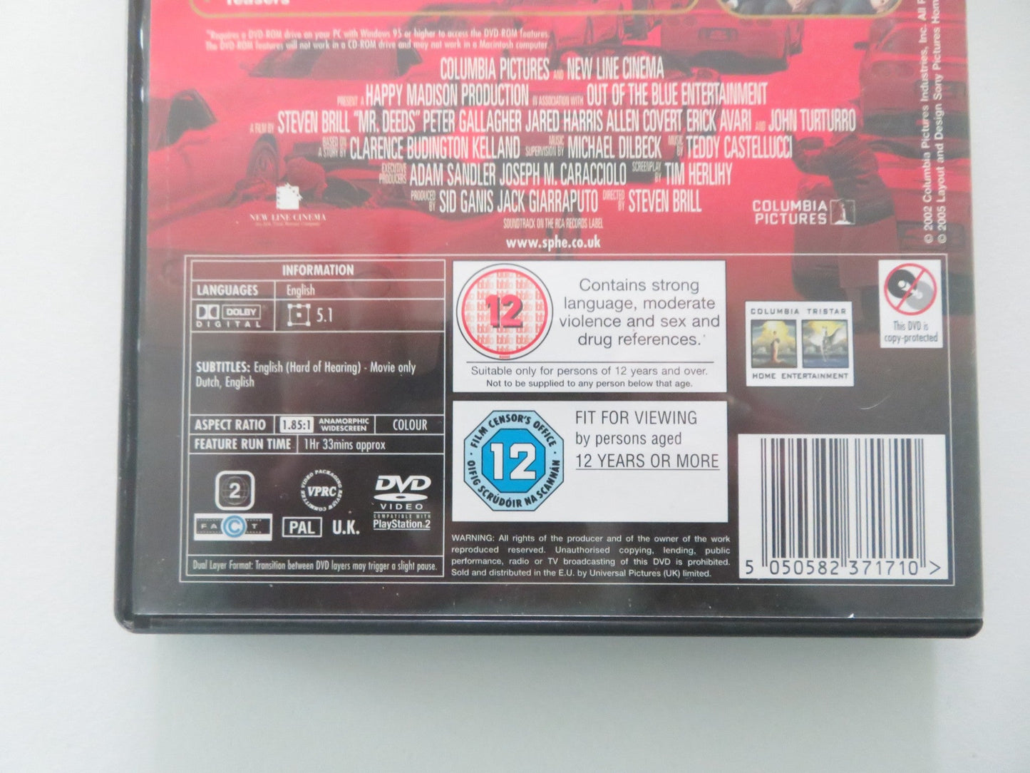 Mr. Deeds (DVD) Adam Sandler Winona Ryder 2002 Region 2 Movie posters