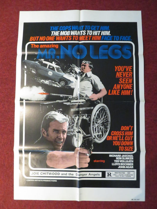 MR. NO LEGS FOLDED US ONE SHEET POSTER RICHARD JAECKEL RON SLINKER 1978 Rendezvous Cinema Movie posters