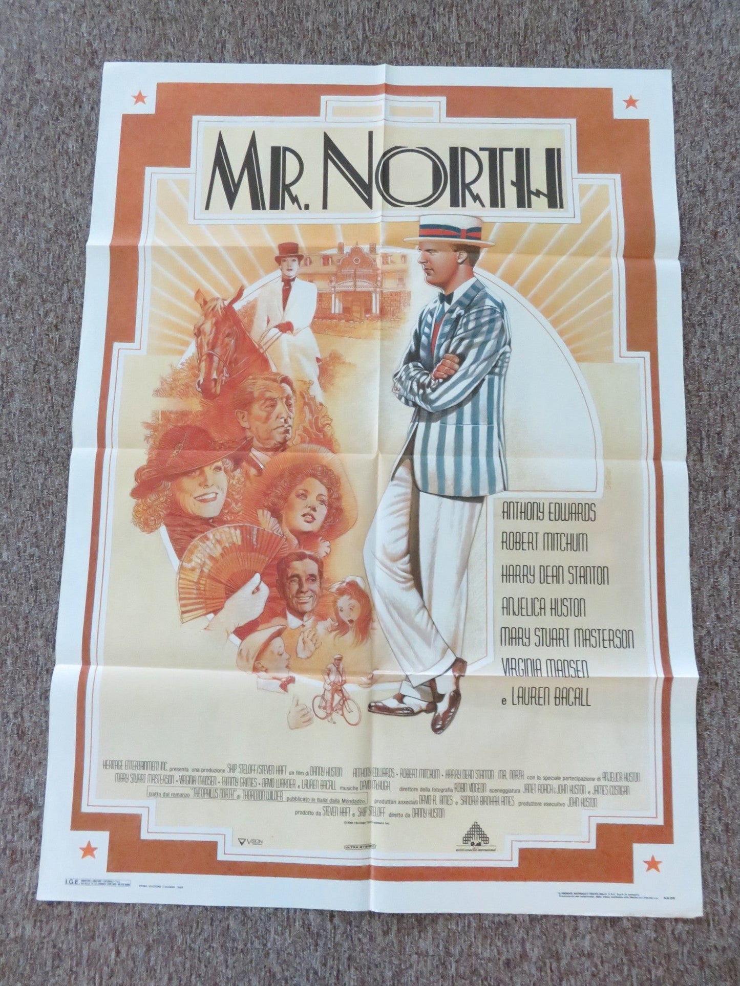 MR. NORTH - B ITALIAN 2 FOGLIO POSTER ANTHONY EDWARDS ROBERT MITCHUM 1988 Rendezvous Cinema Movie posters