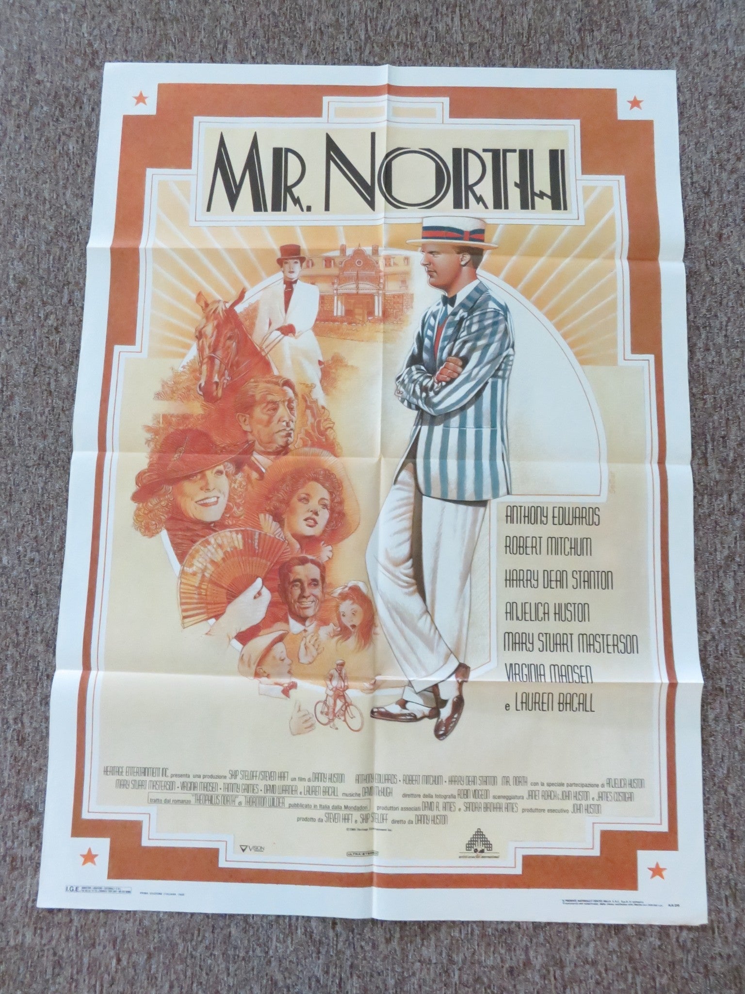 MR. NORTH - B ITALIAN 2 FOGLIO POSTER ANTHONY EDWARDS ROBERT MITCHUM 1988 Rendezvous Cinema Movie posters