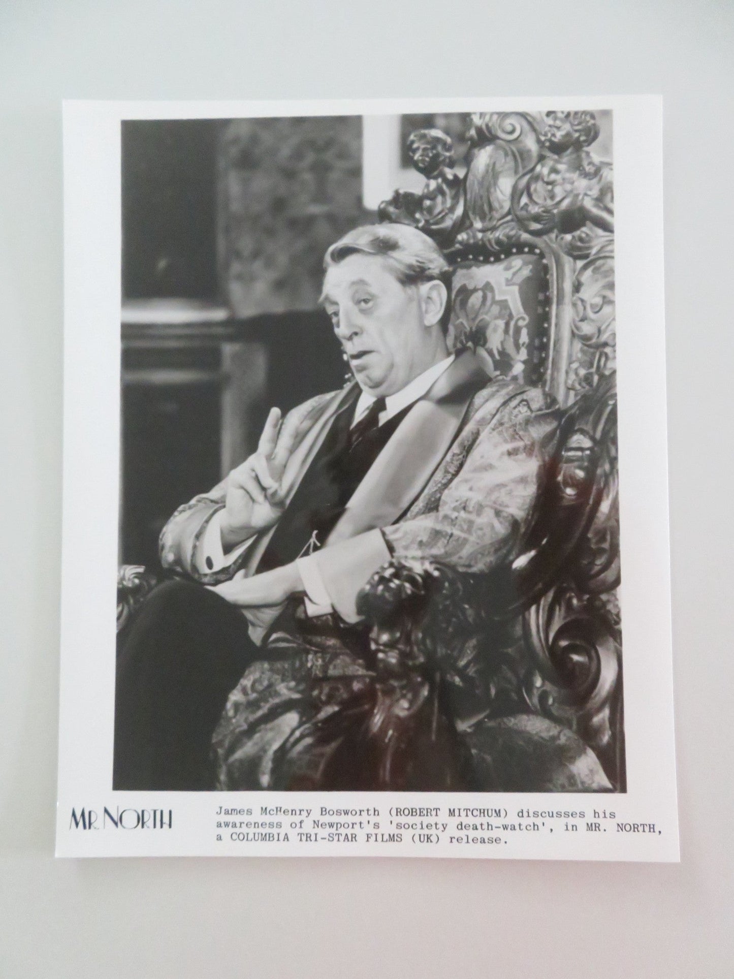 MR. NORTH MOVIE STILL PHOTO LOT OF 8 ROBERT MITCHUM ANJELICA HUSTON 1988 Movie posters