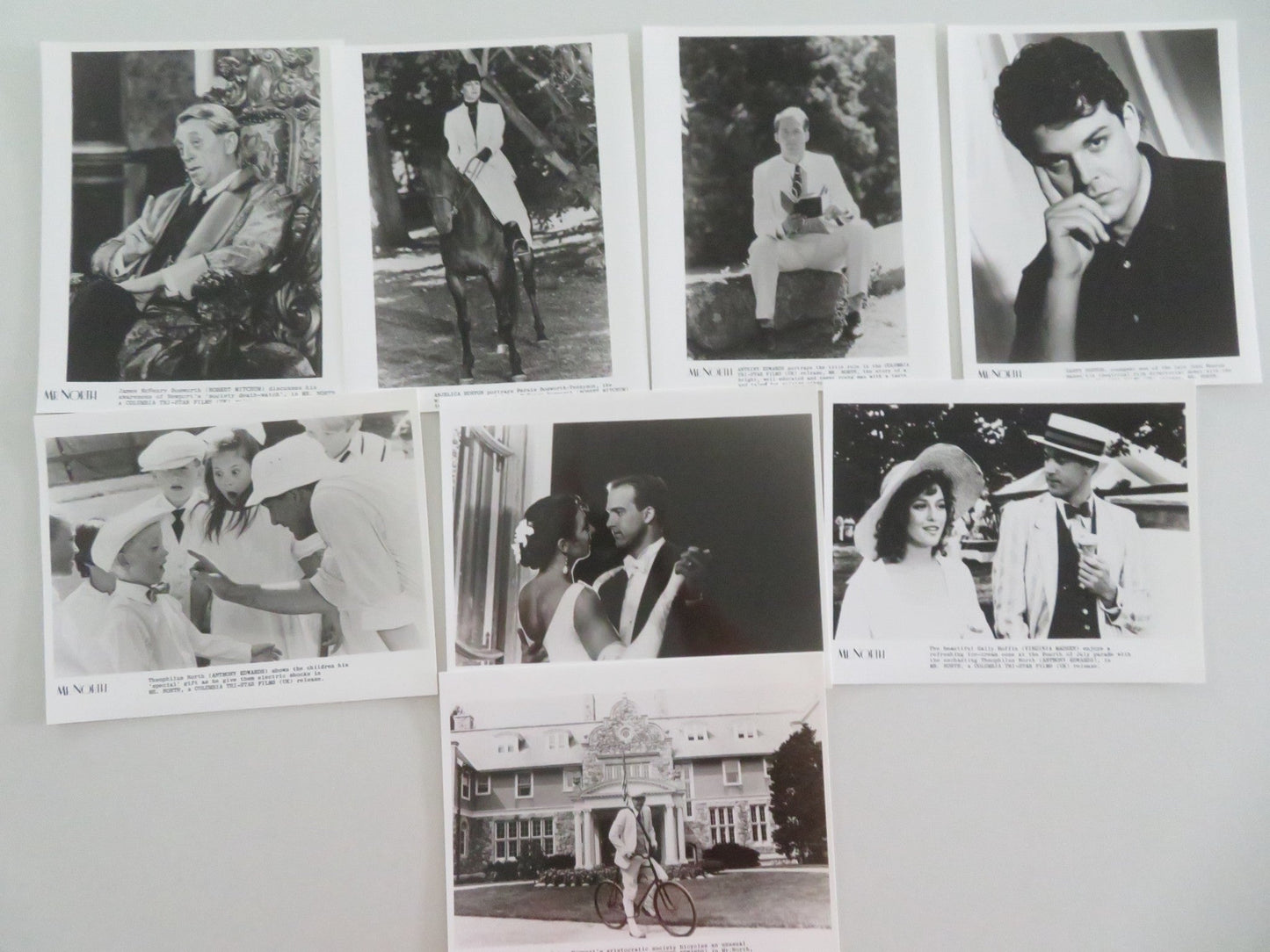 MR. NORTH MOVIE STILL PHOTO LOT OF 8 ROBERT MITCHUM ANJELICA HUSTON 1988 Movie posters