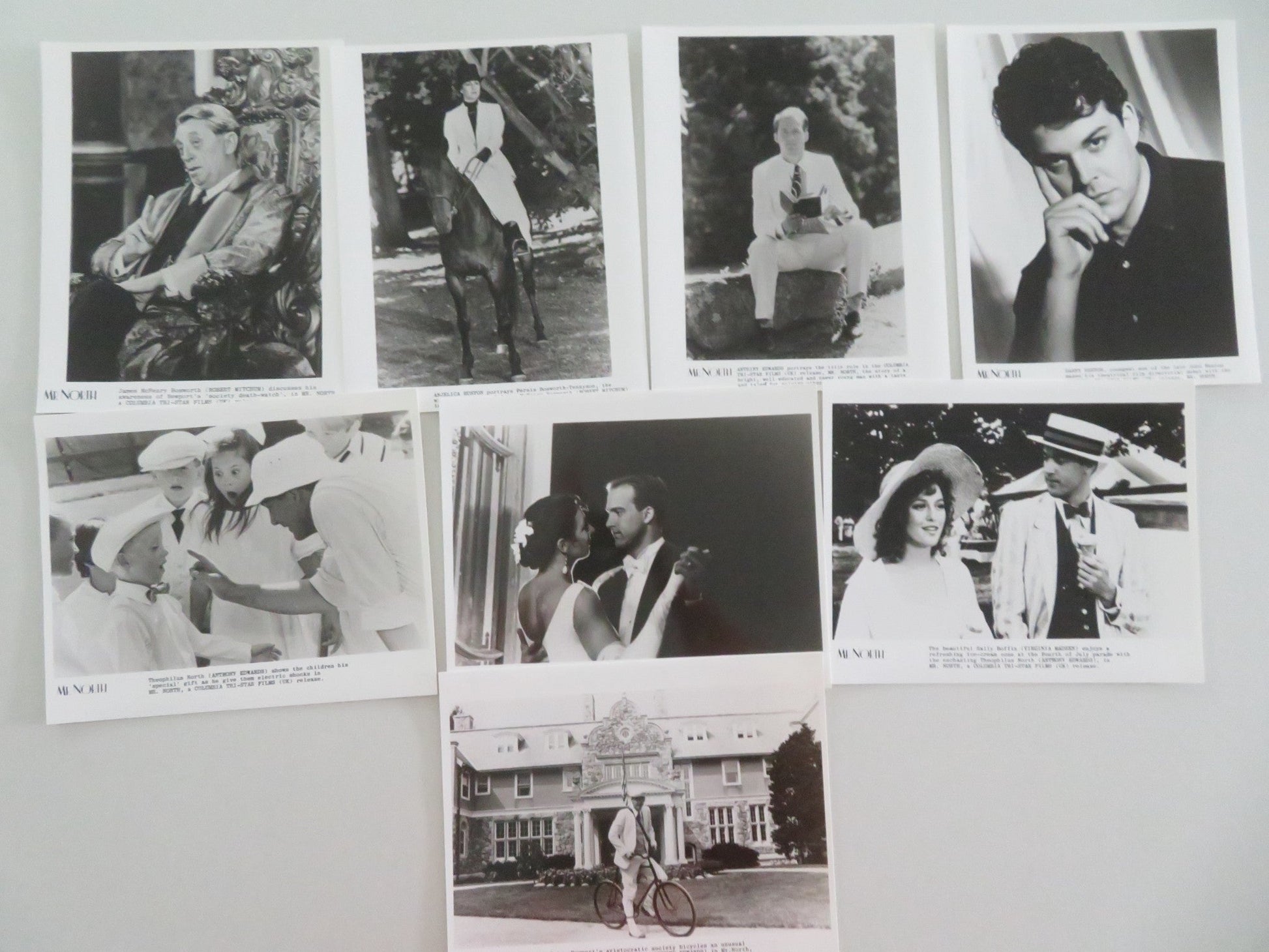 MR. NORTH MOVIE STILL PHOTO LOT OF 8 ROBERT MITCHUM ANJELICA HUSTON 1988 Movie posters