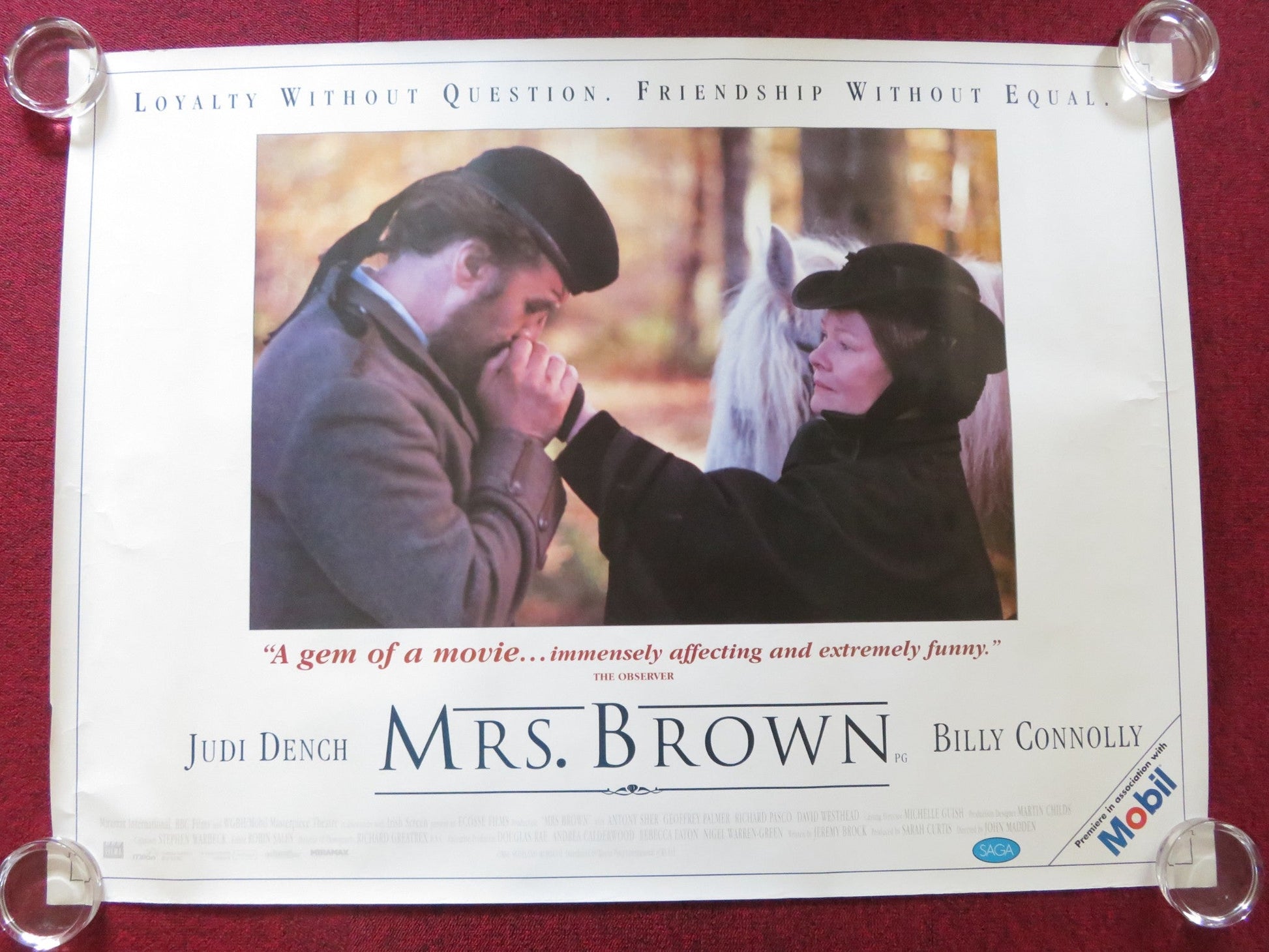 MRS. BROWN UK QUAD ROLLED POSTER JUDI DENCH BILLY CONNOLLY 1997 Rendezvous Cinema Movie posters