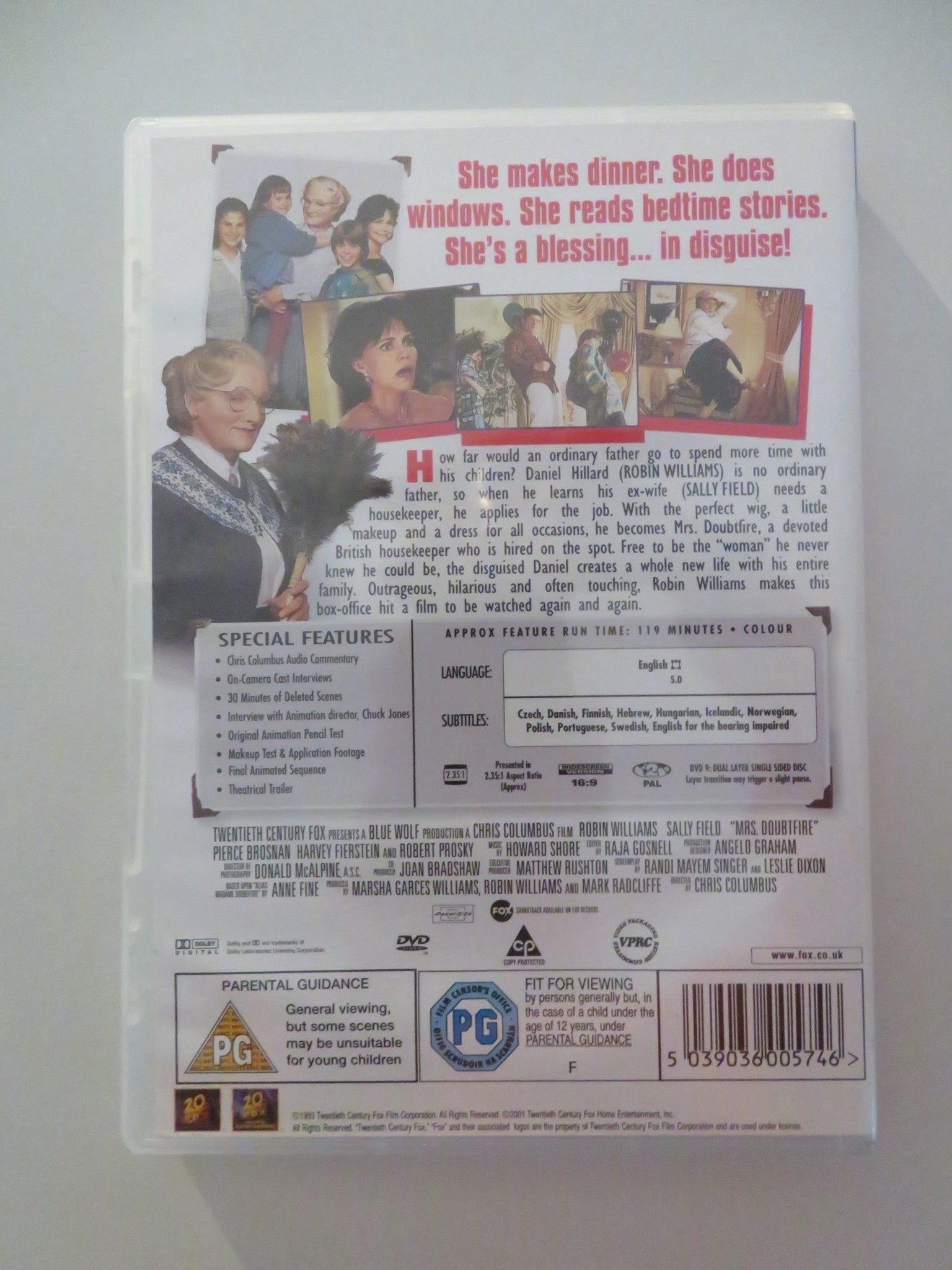 MRS. DOUBTFIRE (DVD) ROBIN WILLIAMS SALLY FIELD 1993 REGION 2 Movie posters