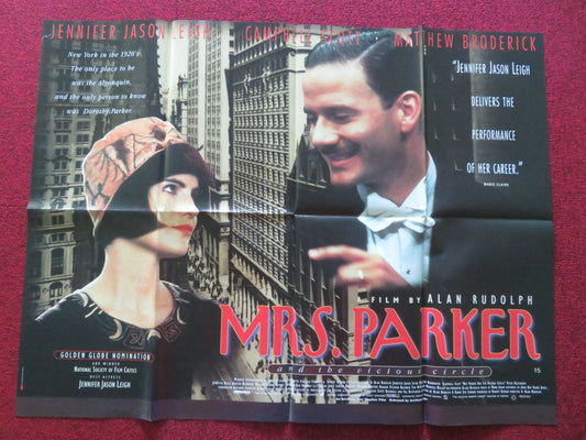 MRS. PARKER AND THE VICIOUS CIRCLE UK QUAD POSTER FOLDED J. JASON LEIGH 1994 - Rendezvous Cinema