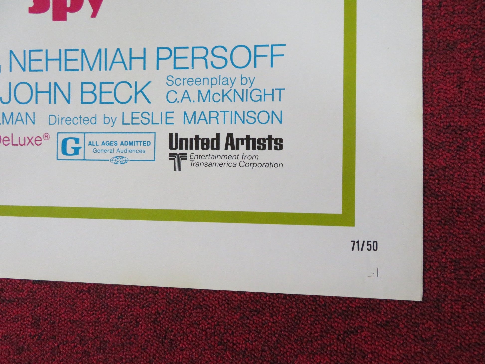 MRS. POLLIFAX - SPY FOLDED US ONE SHEET POSTER ROSALIND RUSSELL D. MCGAVIN 1970 Rendezvous Cinema Movie posters