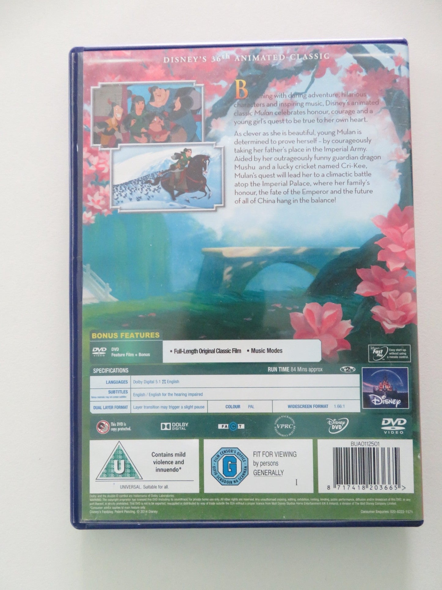 Mulan - B (DVD) Disney Freda Foh Shen Miguel Ferrer 1998 Region 2 Movie posters