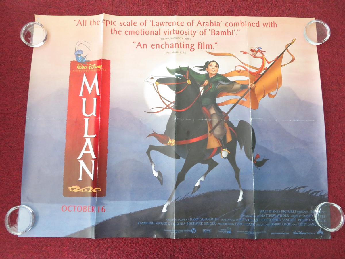 Mulan UK Quad Rolled Poster Disney Eddie Murphy Pat Morita Ming-Na Wen 1998 Movie posters