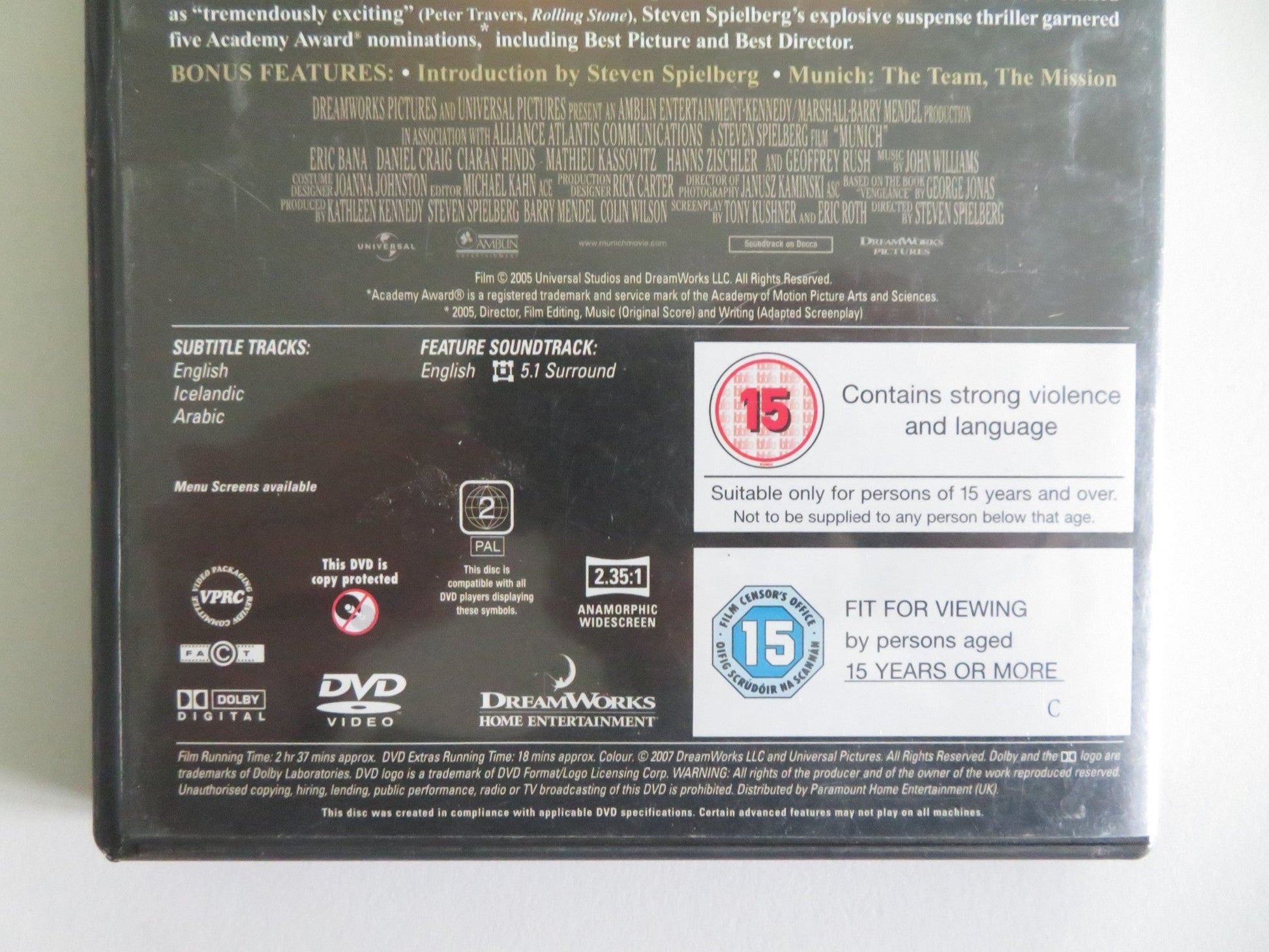 MUNICH (DVD) ERIC BANA DANIEL CRAIG 2005 REGION 2 Movie posters
