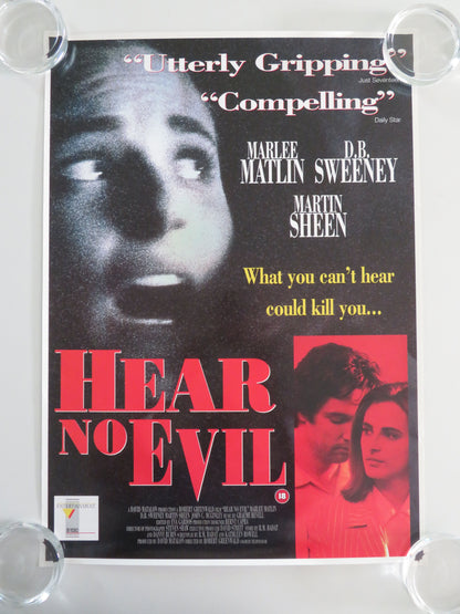 Hear No Evil VHS Video Poster Rolled D.B. Sweeney Martin Sheen 1993