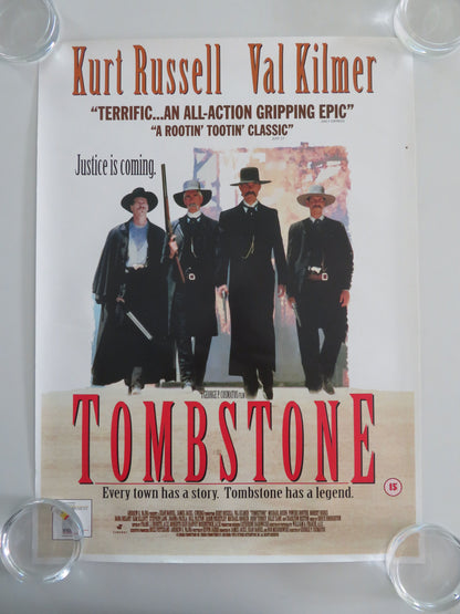 Tombstone VHS Video Poster Rolled Kurt Russell Val Kilmer Sam Elliott 1993