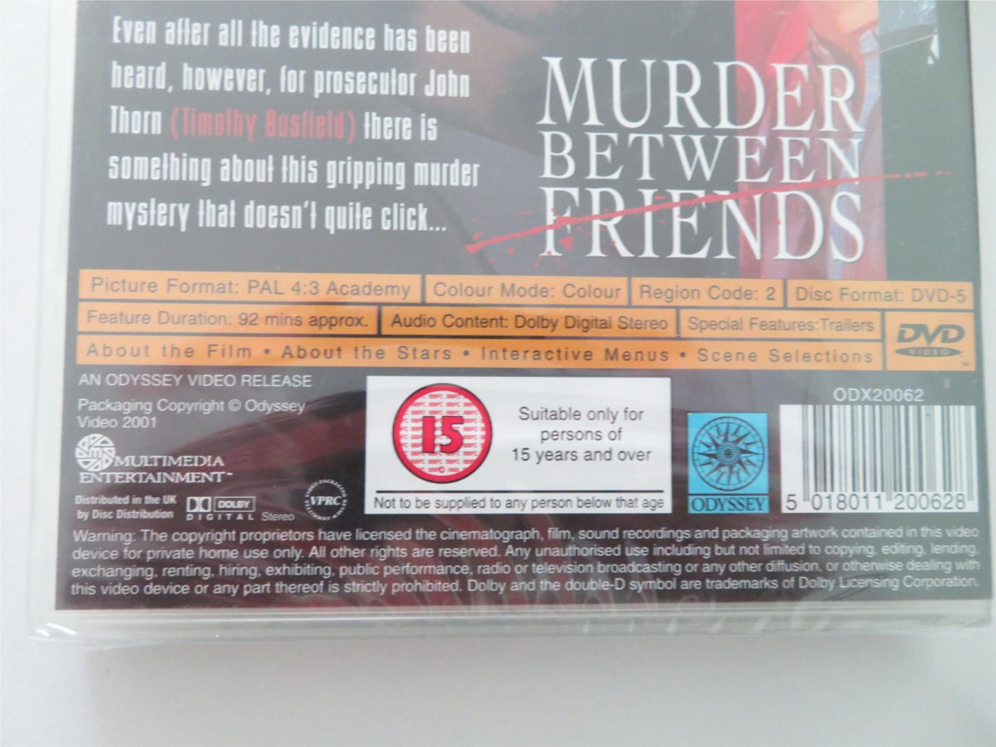 MURDER BETWEEN FRIENDS (DVD) TIMOTHY BUSFIELD STEPHEN LANG 1994 REGION 2 Movie posters