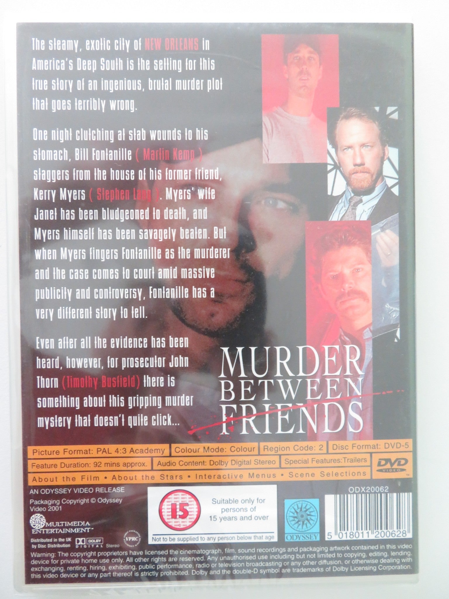 MURDER BETWEEN FRIENDS (DVD) TIMOTHY BUSFIELD STEPHEN LANG 1994 REGION 2 Movie posters