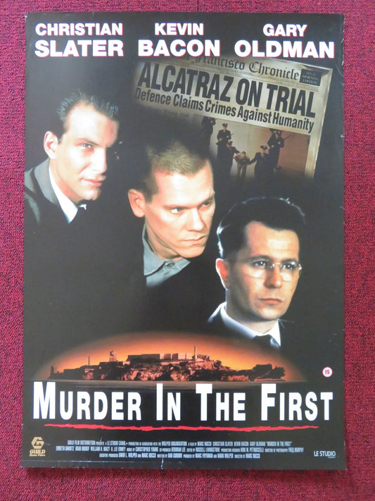 MURDER IN THE FIRST VHS VIDEO POSTER KEVIN BACON GARY OLDMAN 1995 Rendezvous Cinema Movie posters