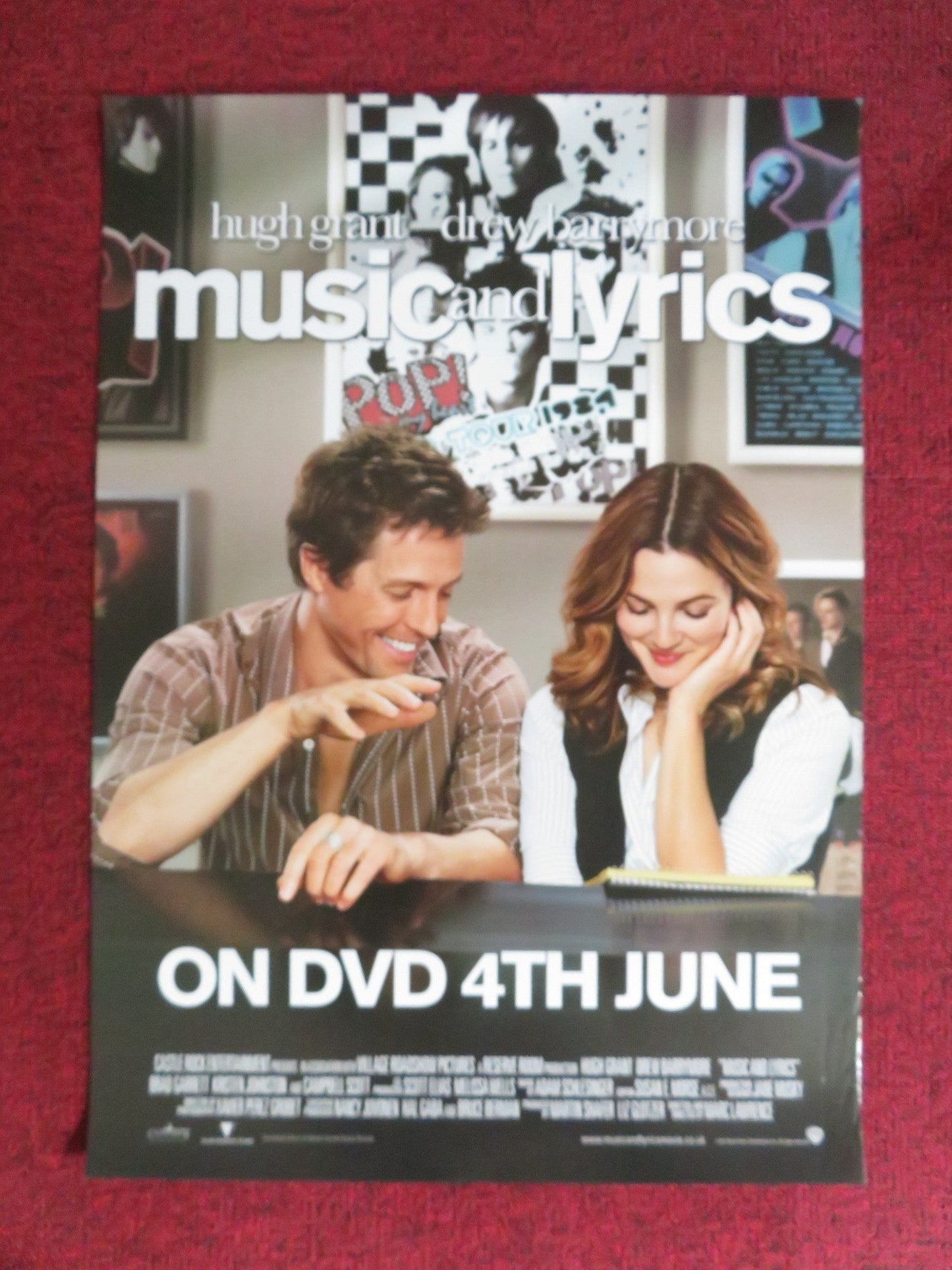 MUSIC AND LYRICS DVD POSTER HUGH GRANT DREW BARRYMORE 2007 Rendezvous Cinema Movie posters