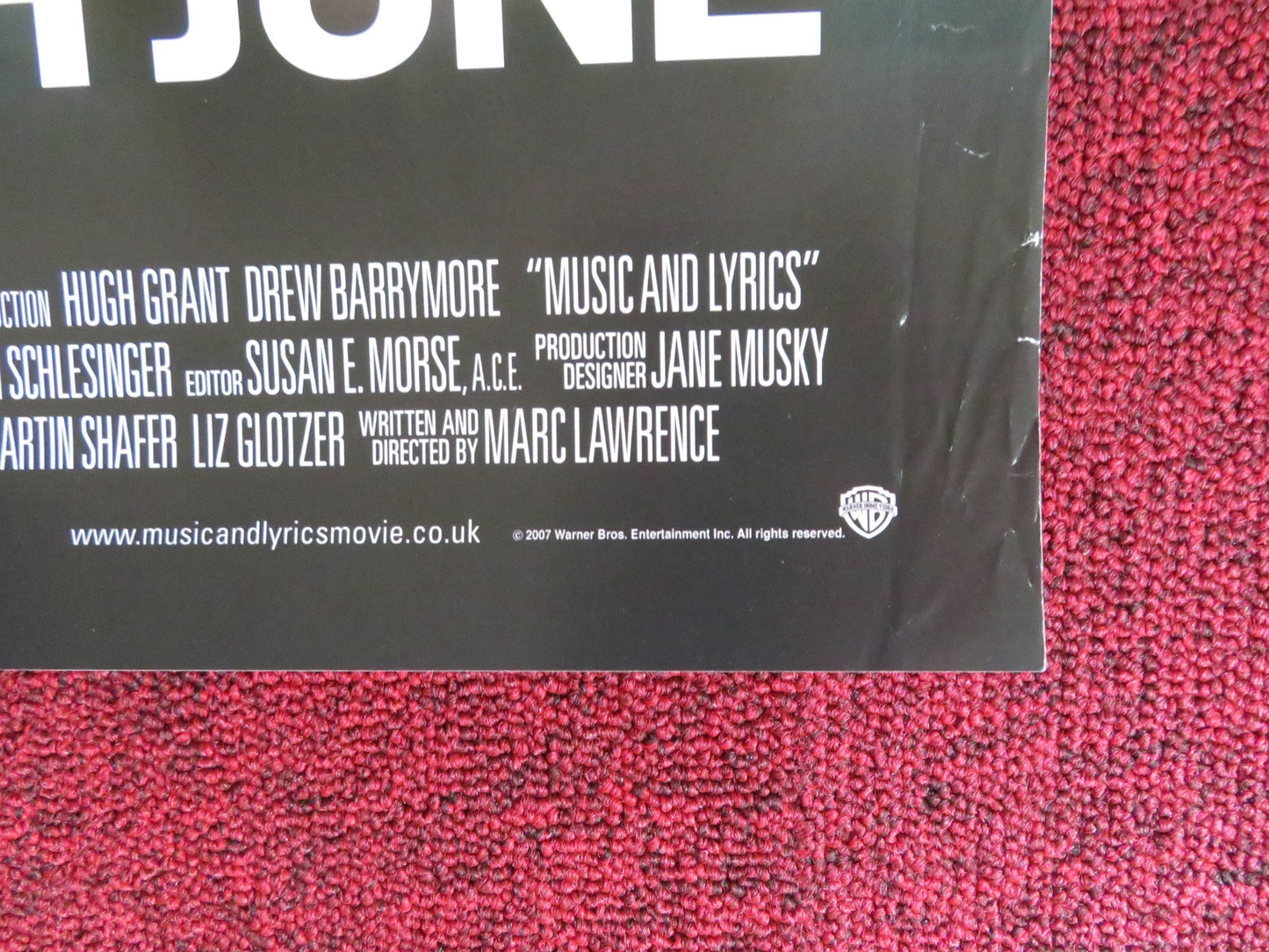 MUSIC AND LYRICS DVD POSTER HUGH GRANT DREW BARRYMORE 2007 Rendezvous Cinema Movie posters