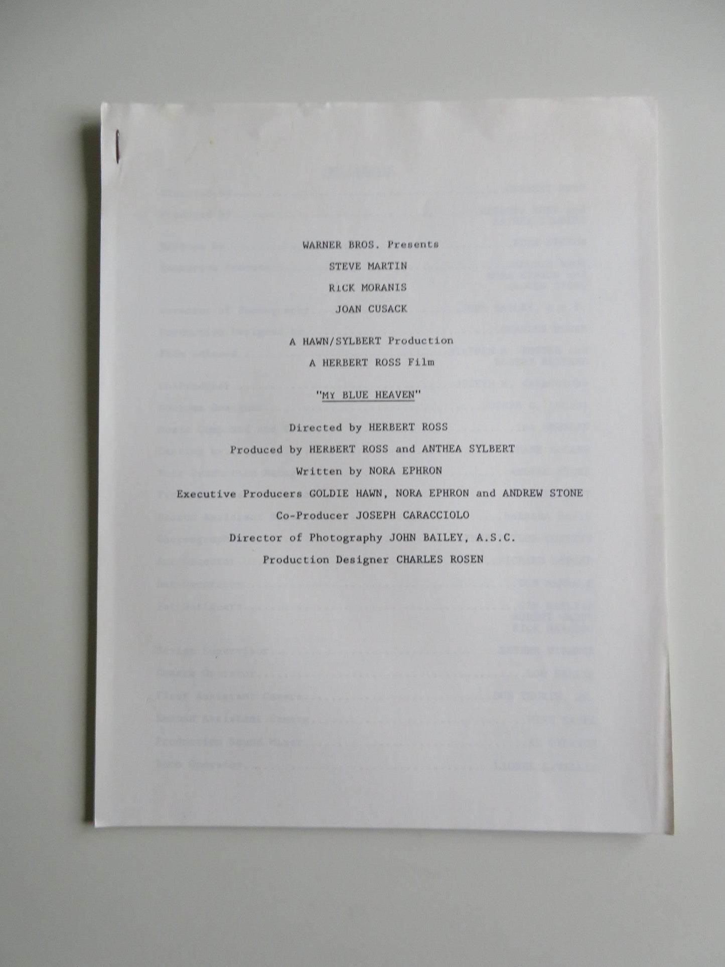 MY BLUE HEAVEN PRESS KIT 1990 STEVE MARTIN RICK MORANIS JOAN CUSACK Movie posters