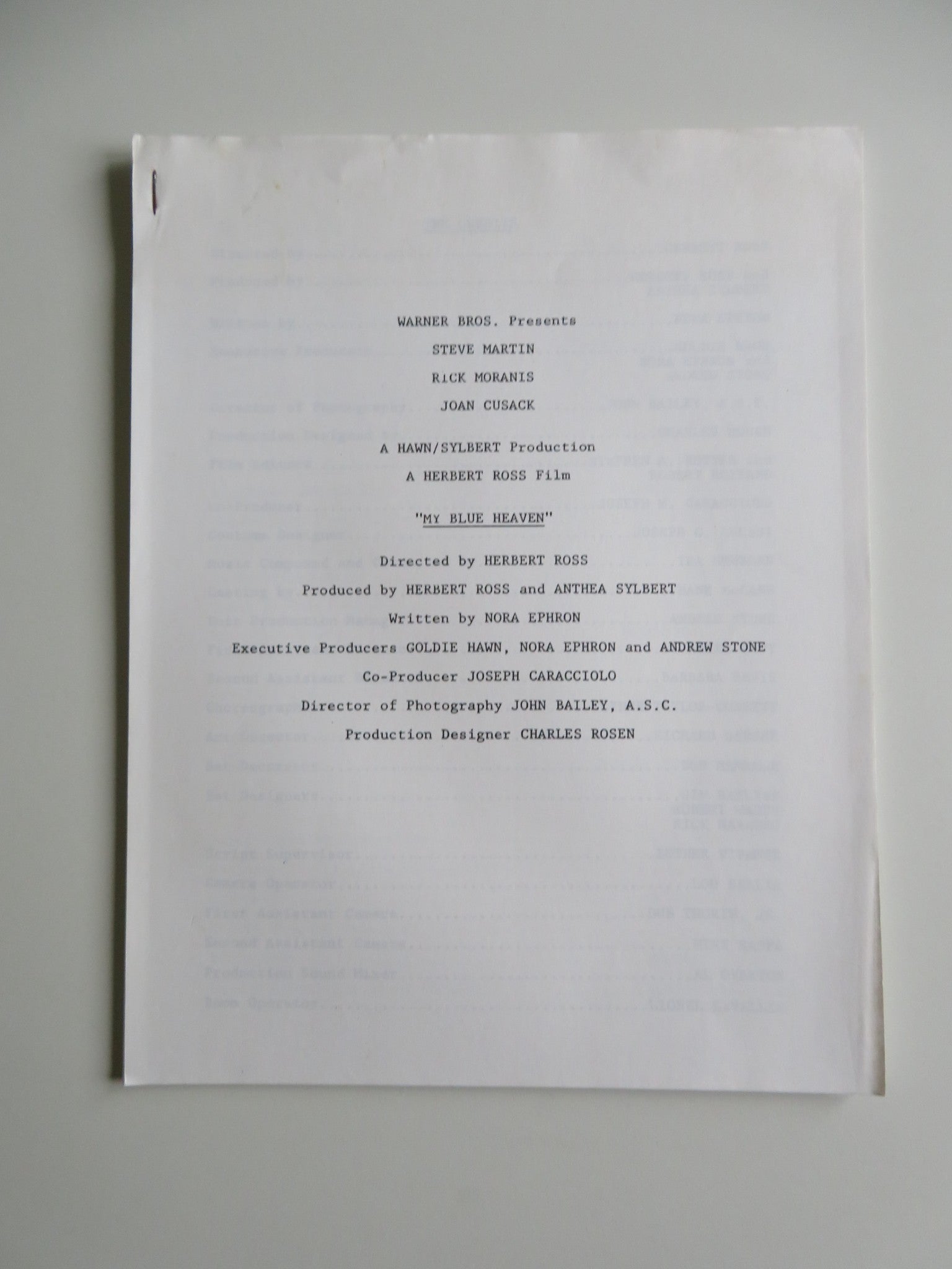 MY BLUE HEAVEN PRESS KIT 1990 STEVE MARTIN RICK MORANIS JOAN CUSACK Movie posters