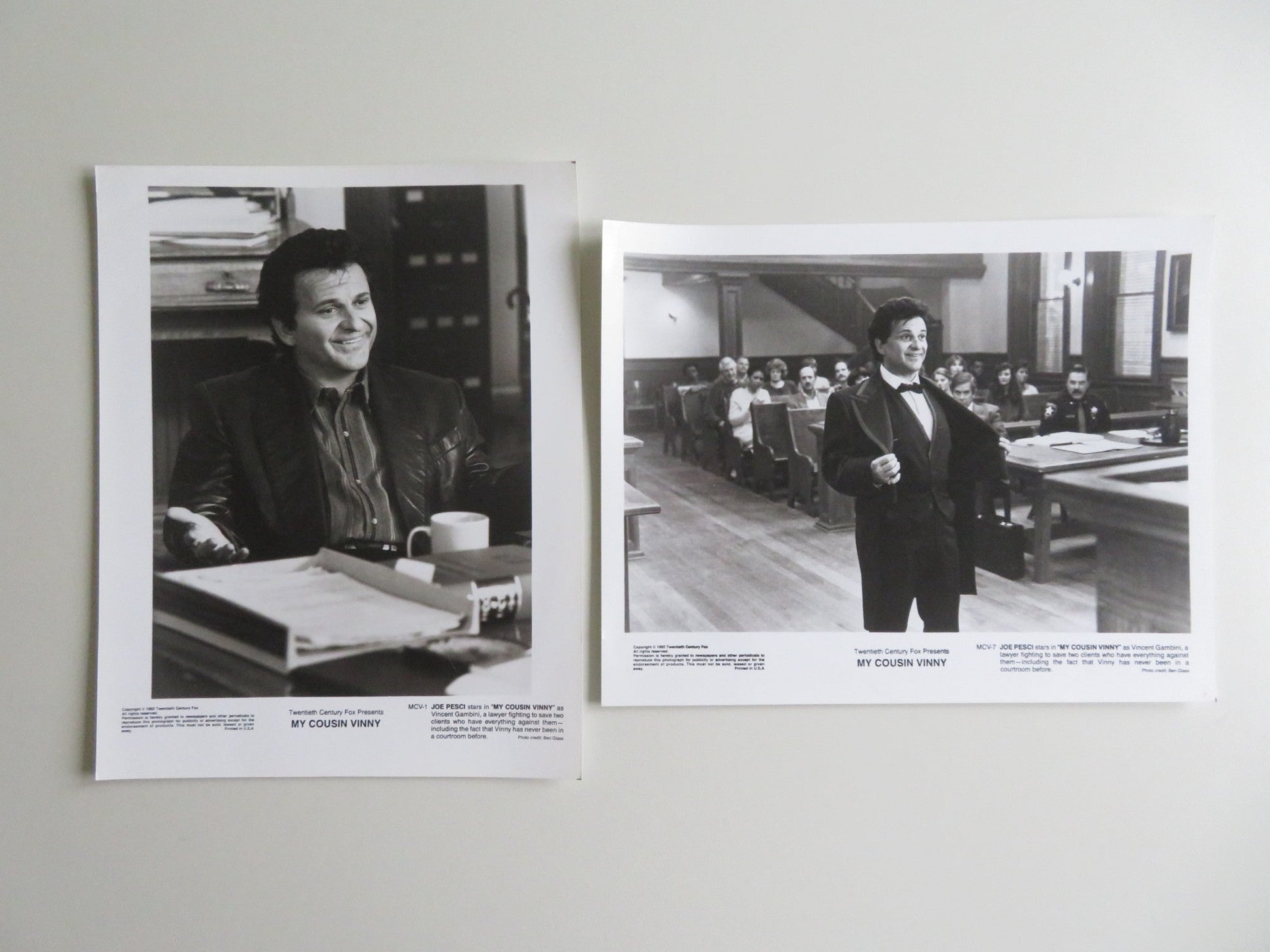 MY COUSIN VINNY MOVIE STILL PHOTO LOT OF 2 JOE PESCI RALPH MACCHIO 1992 - Rendezvous Cinema
