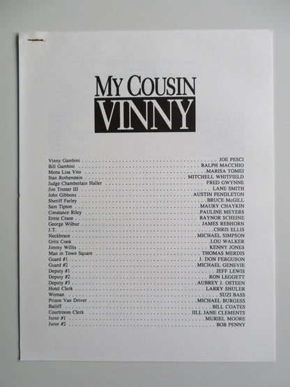 MY COUSIN VINNY PRESS KIT 1992 JOE PESCI MARISA TOMEI RALPH MACCHIO Movie posters