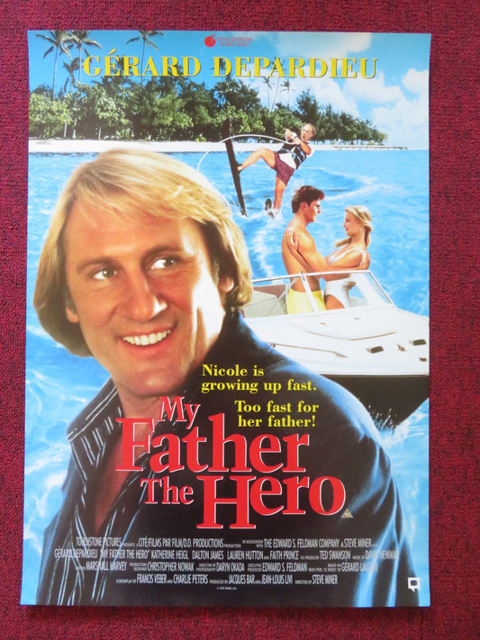 MY FATHER THE HERO VHS VIDEO POSTER GERARD DEPARDIEU KATHERINE HEIGL 1994 Rendezvous Cinema Movie posters