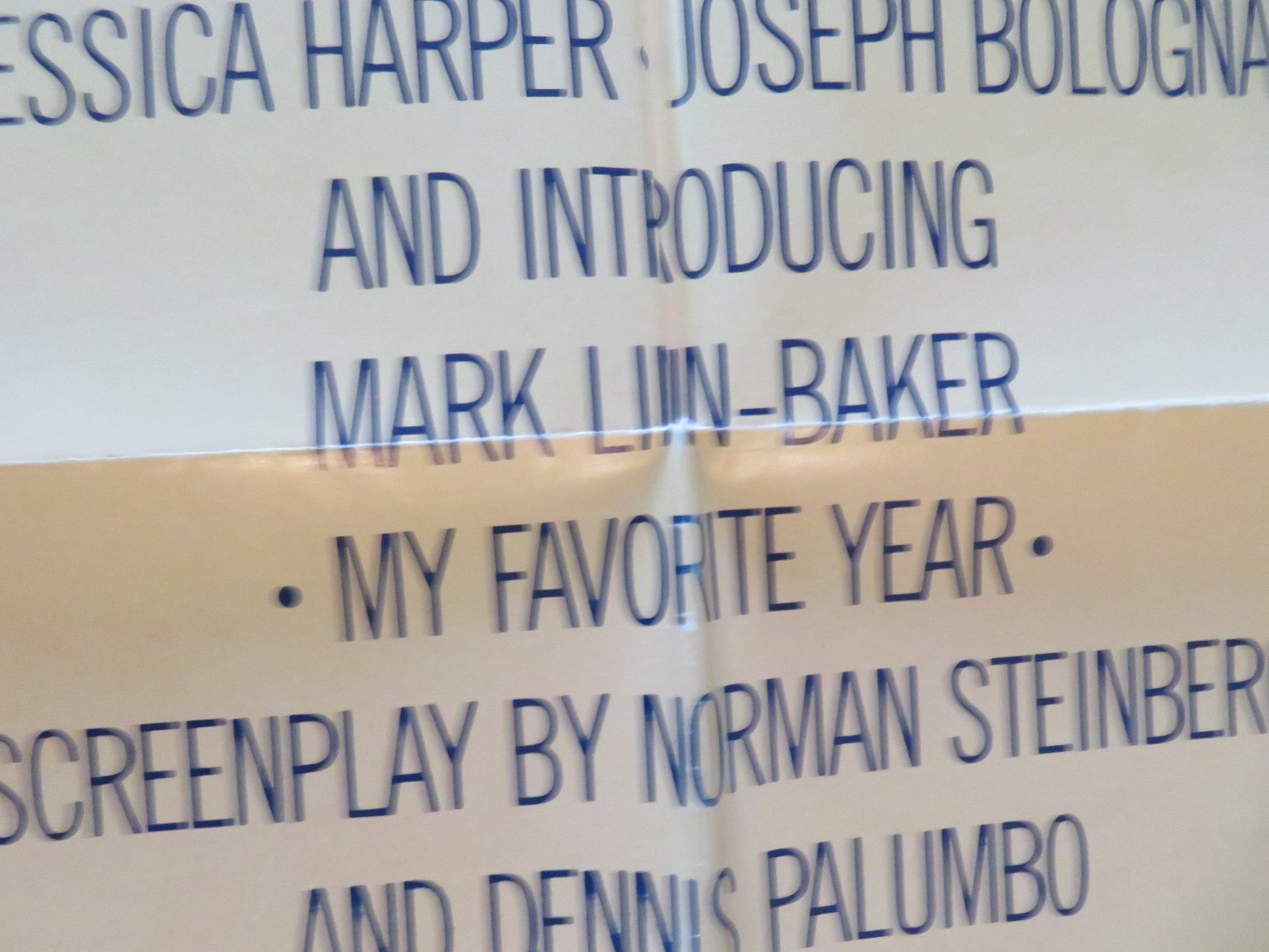 MY FAVORITE YEAR FOLDED US ONE SHEET POSTER PETER O'TOOLE JESSICA HARPER 1982 Movie posters