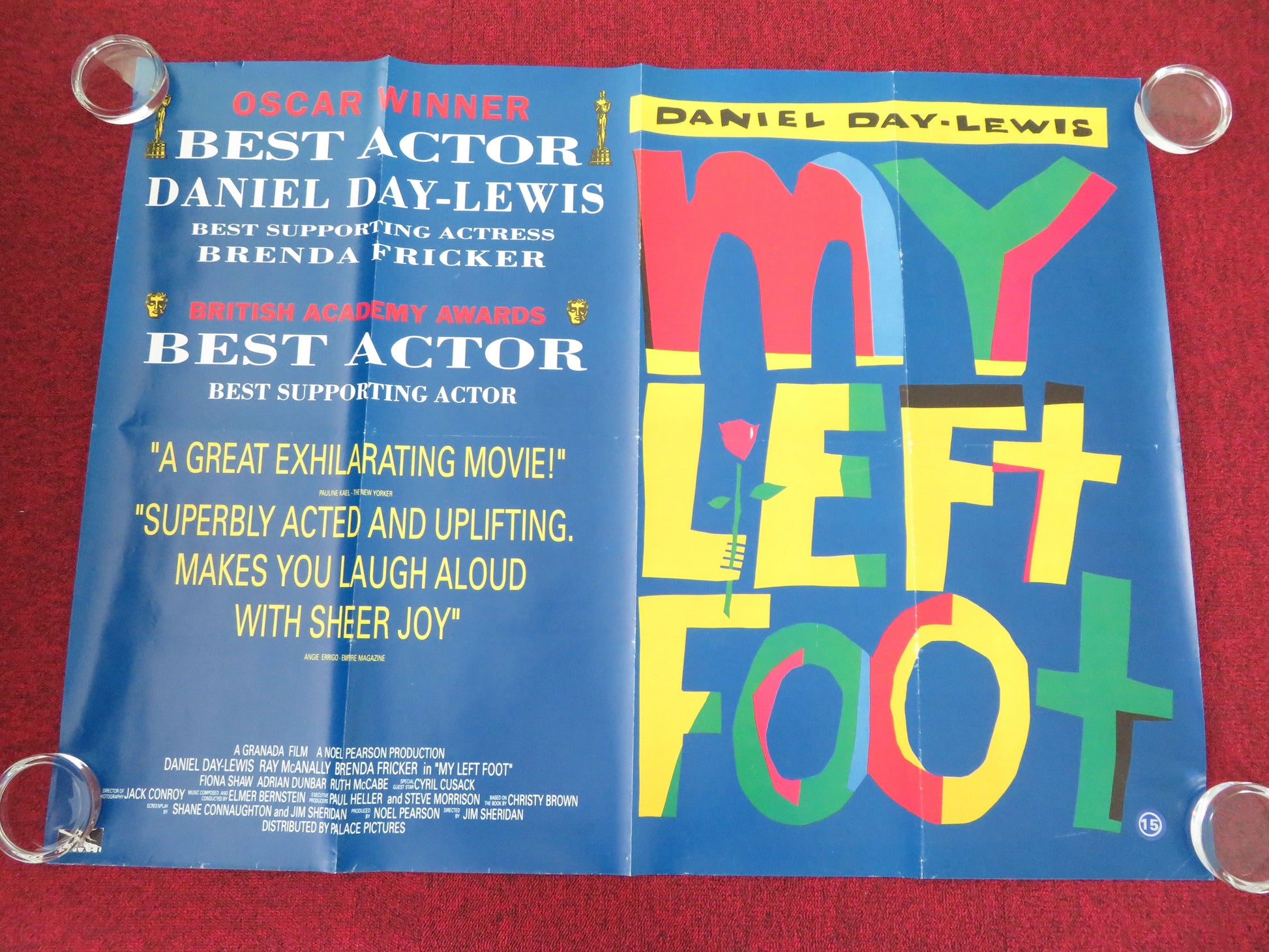 My Left Foot UK Quad Rolled Poster Daniel Day-Lewis Brenda Fricker 1989 Movie posters
