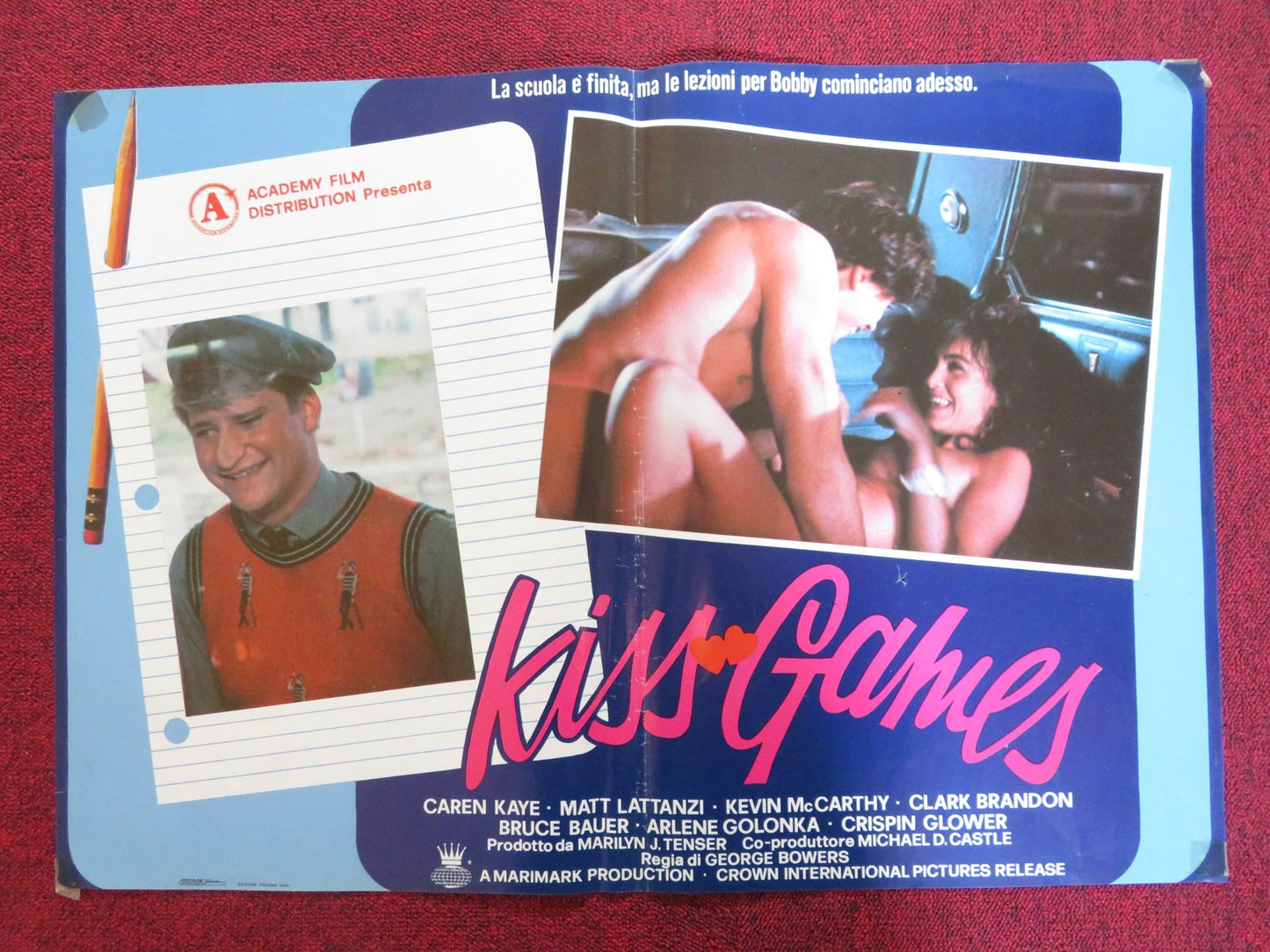 MY TUTOR - B ITALIAN FOTOBUSTA POSTER CAREN KAYE MATT LATTANZI 1983 Rendezvous Cinema Movie posters