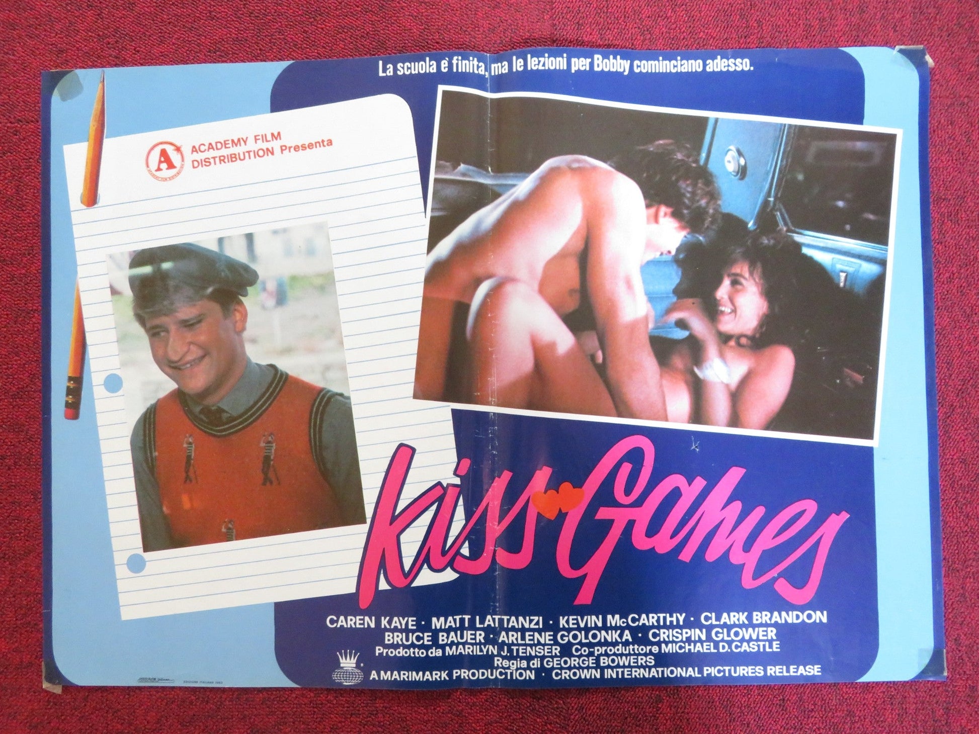MY TUTOR - B ITALIAN FOTOBUSTA POSTER CAREN KAYE MATT LATTANZI 1983 Rendezvous Cinema Movie posters