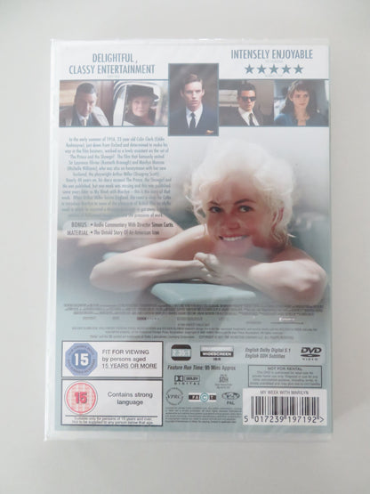 My Week with Marilyn - B (DVD) Michelle Williams Eddie Redmayne 2011 Region 2 Movie posters