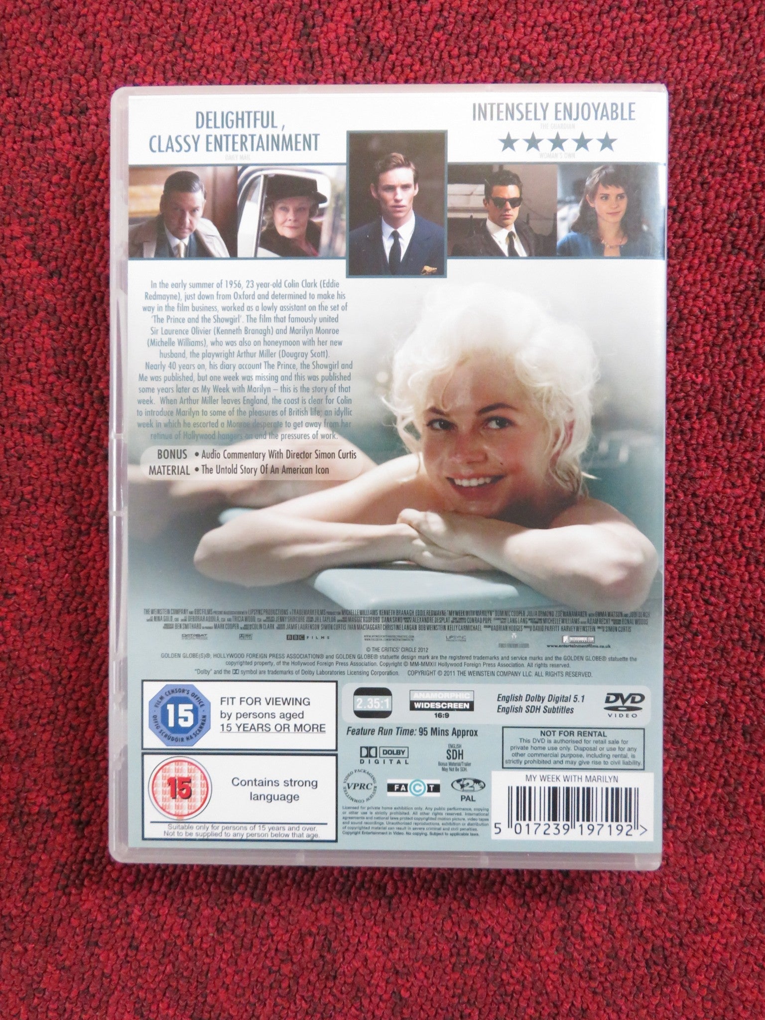 MY WEEK WITH MARILYN (DVD) MICHELLE WILLIAMS EDDIE REDMAYNE 2011 REGION 2 Rendezvous Cinema Movie posters