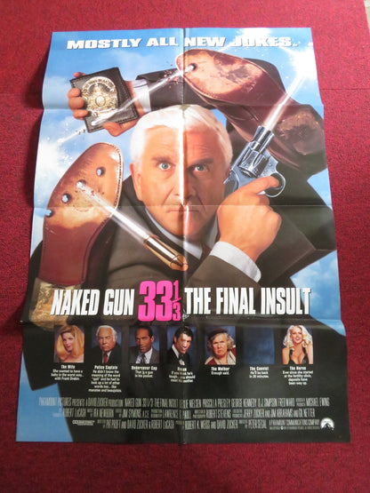 NAKED GUN 33 1/3 THE FINAL INSULT FOLDED US ONE SHEET POSTER LESLIE NIELSEN 1994 Rendezvous Cinema Movie posters