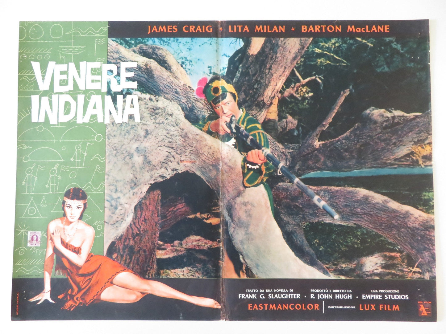 NAKED IN THE SUN - D ITALIAN FOTOBUSTA POSTER JAMES CRAIG LITA MILAN 1959 Rendezvous Cinema Movie posters