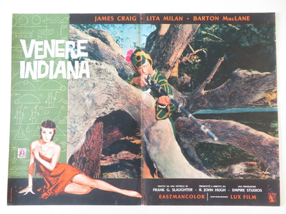 NAKED IN THE SUN - D ITALIAN FOTOBUSTA POSTER JAMES CRAIG LITA MILAN 1959 Rendezvous Cinema Movie posters