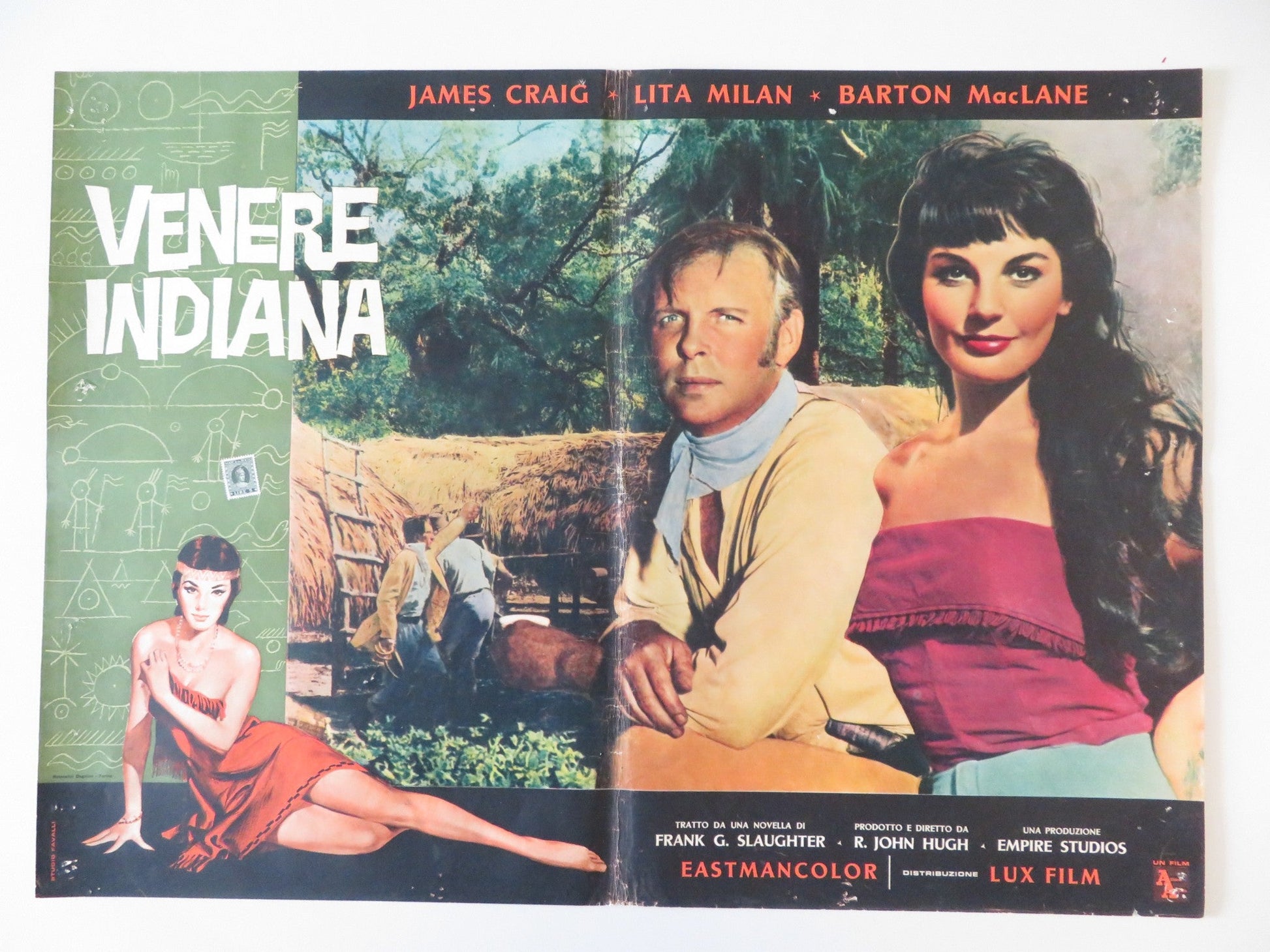 NAKED IN THE SUN - F ITALIAN FOTOBUSTA POSTER JAMES CRAIG LITA MILAN 1959 Rendezvous Cinema Movie posters