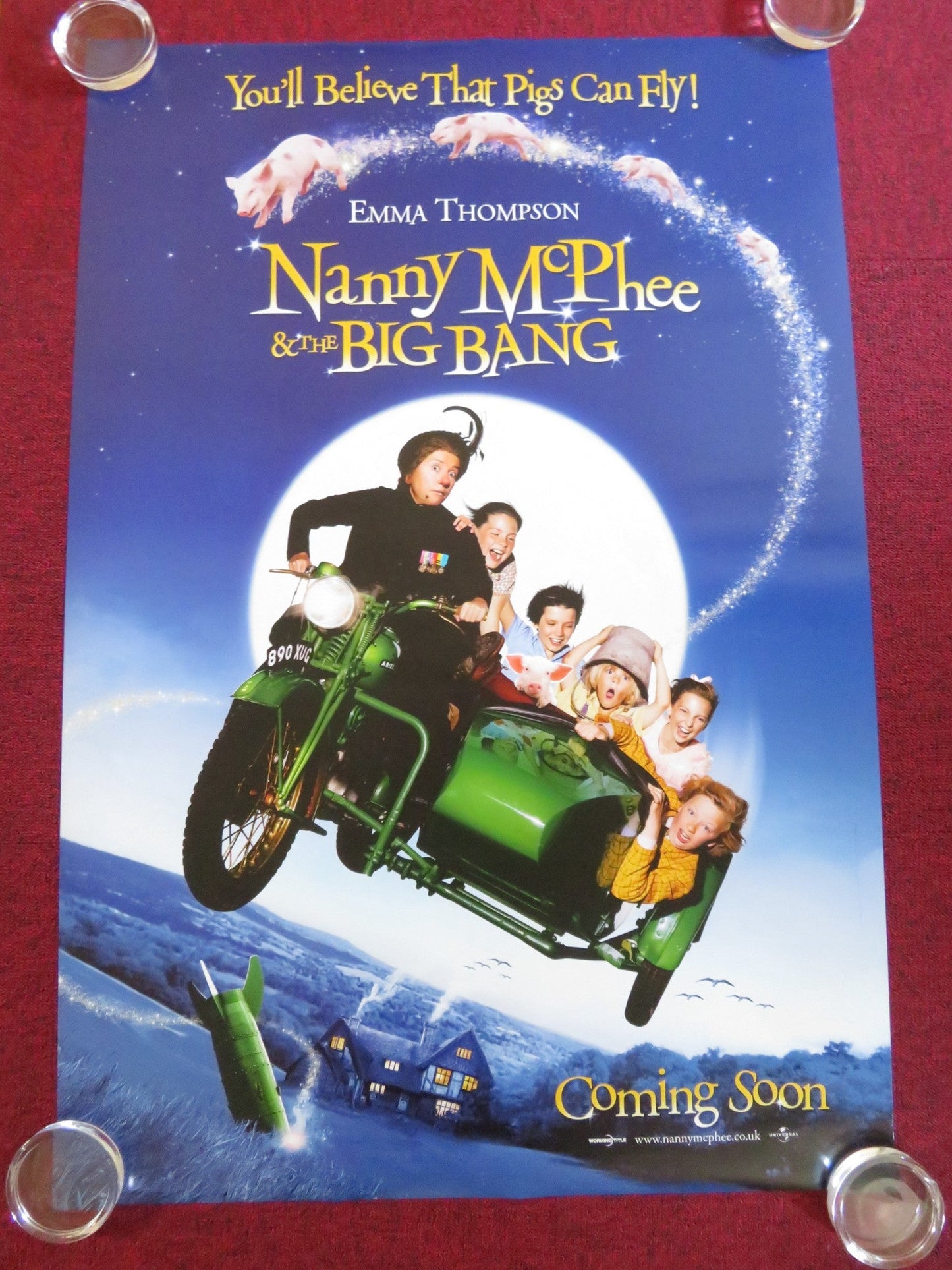 NANNY MCPHEE AND THE BIG BANG - B US ONE SHEET ROLLED POSTER EMMA THOMPSON 2010 Rendezvous Cinema Movie posters