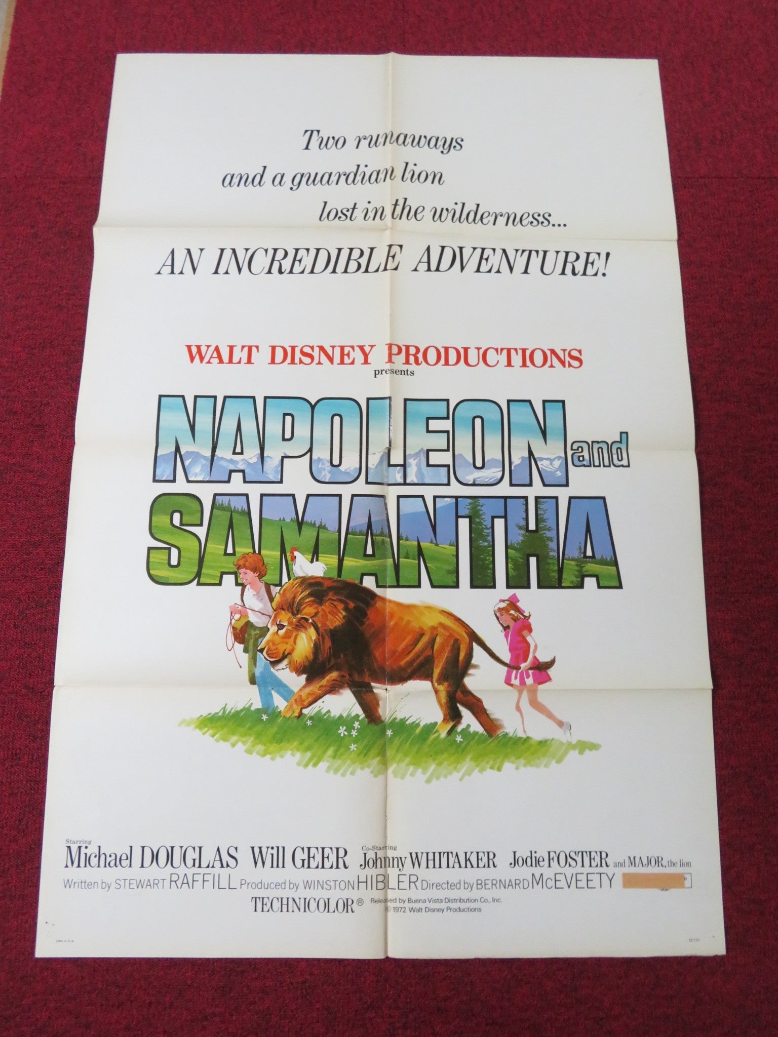 NAPOLEON AND SAMANTHA FOLDED US ONE SHEET POSTER DISNEY MICHAEL DOUGLAS 1972 Rendezvous Cinema Movie posters